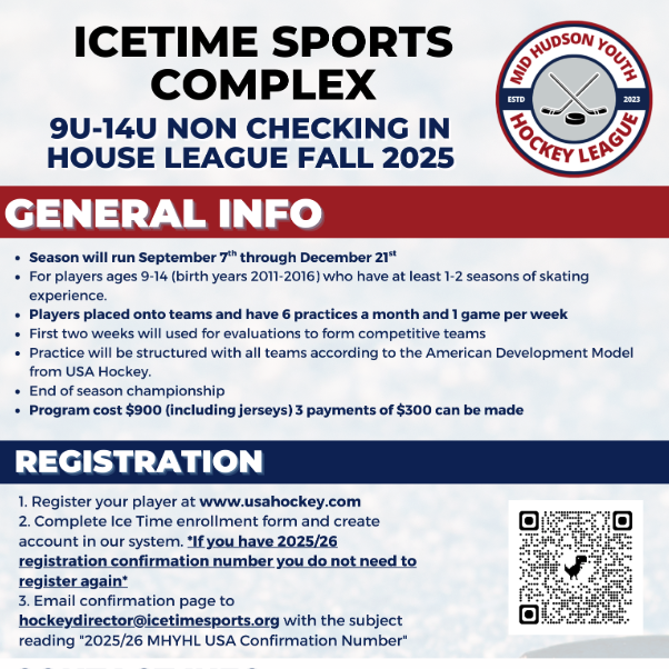 9U-14U NON CHECKING IN HOUSE LEAGUE